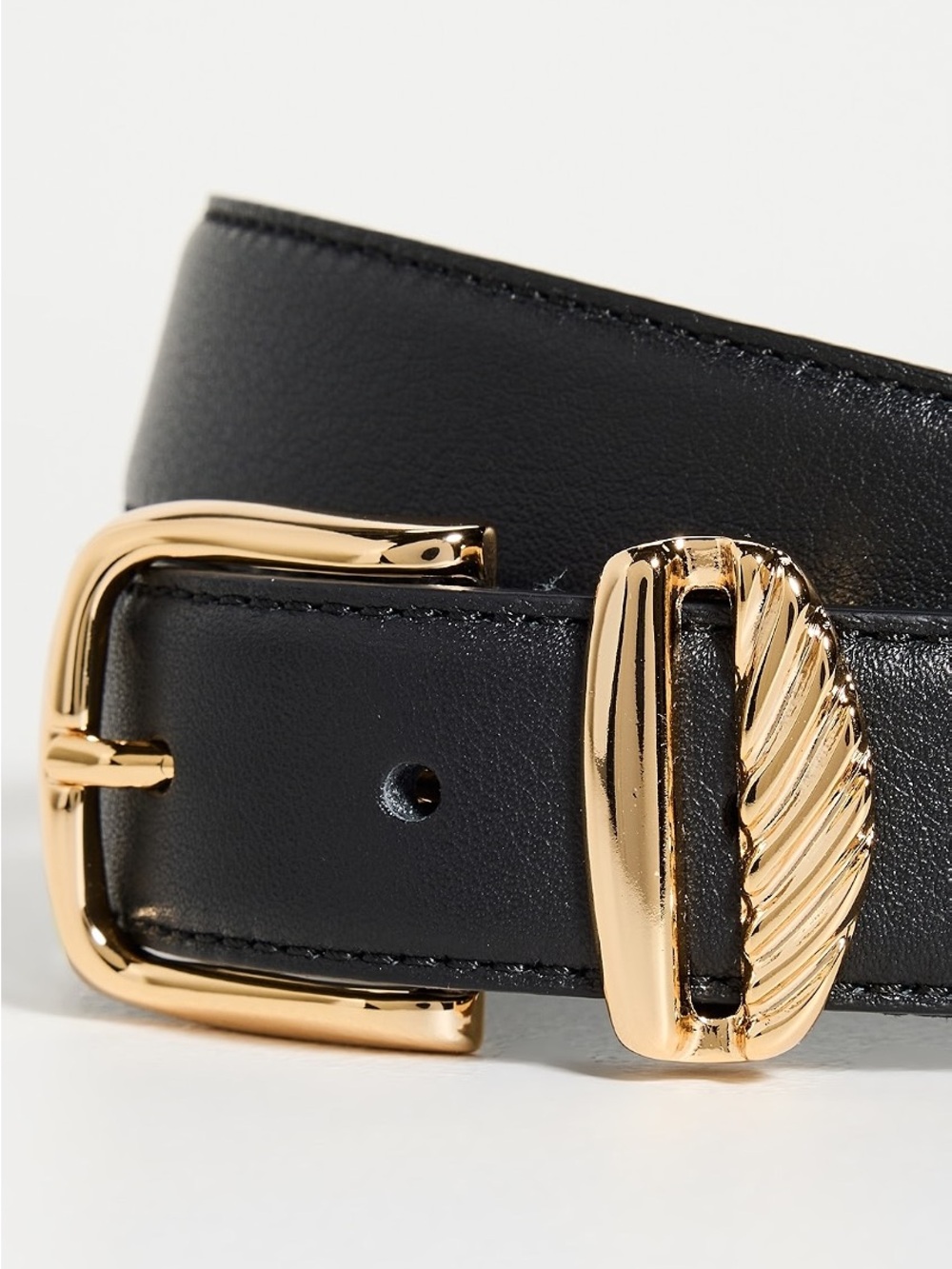 AUREUM No. 3 French Rope Belt Black Leather Size M/L - Picture 4 of 13